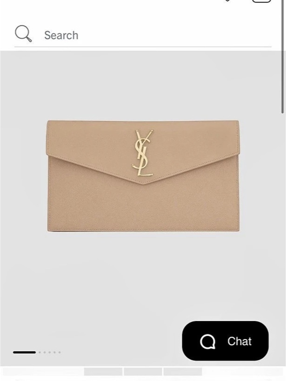 Saint Laurent Uptown Pouch in Grain De Poudre Embossed Leather Envelope Clutch